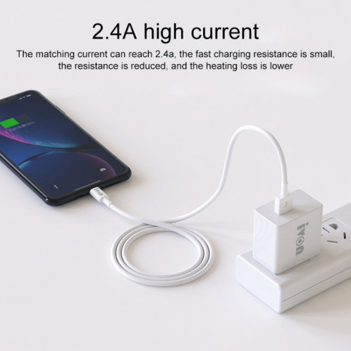 Ivon CA70 Micro USB Fast Chargement Data Câble de données, Longueur: 2m (Blanc) SI100W1288-07