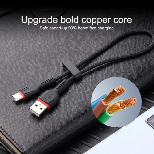 IVON CA81 Type-C / USB-C Câble de données de chargement rapide, longueur: 33cm (noir) SI108B330-08