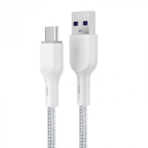 Ivon CA85 Type-C / USB-C Super Fast Data Câble de charge, Longueur: 1m (blanc) SI213W987-08
