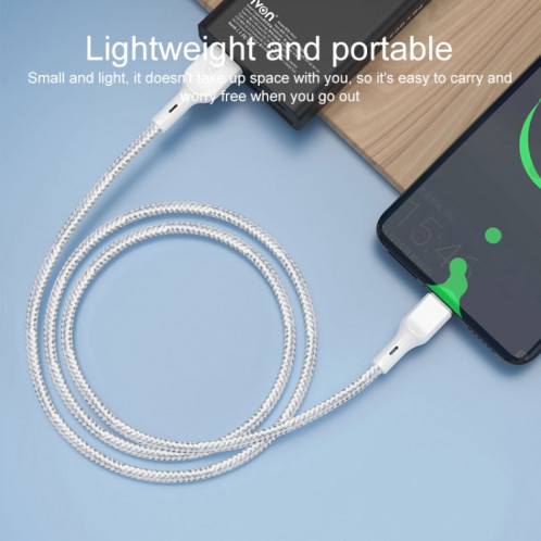 Ivon CA85 Type-C / USB-C Super Fast Data Câble de charge, Longueur: 1m (blanc) SI213W987-08