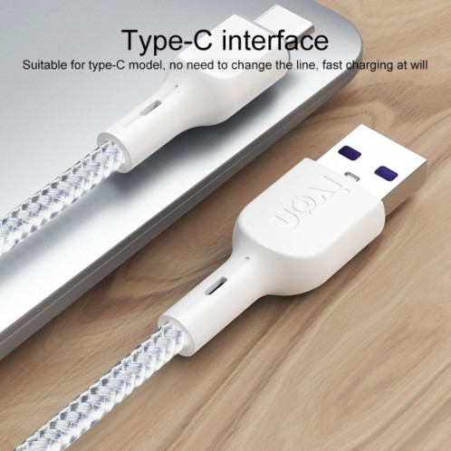 Ivon CA85 Type-C / USB-C Super Fast Data Câble de charge, Longueur: 1m (blanc) SI213W987-08