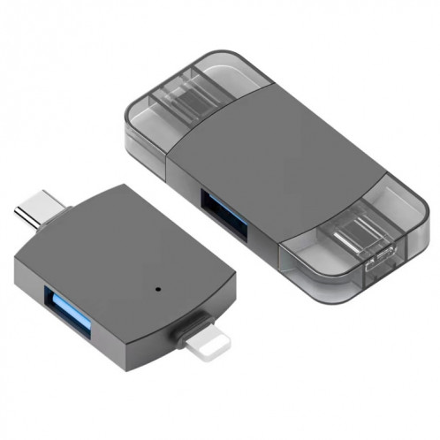 2 en 1 USB 2.0 + USB 3.0 Femme à 8 broches + Adaptateur OTG Homme USB-C / Type-C SH12431852-07