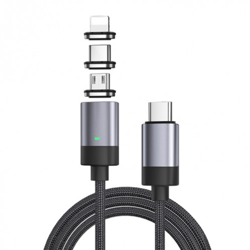 Câble de données magnétique à chargement rapide 3 en 1, style : câble de 1 m + 3 têtes magnétiques SH12861876-08