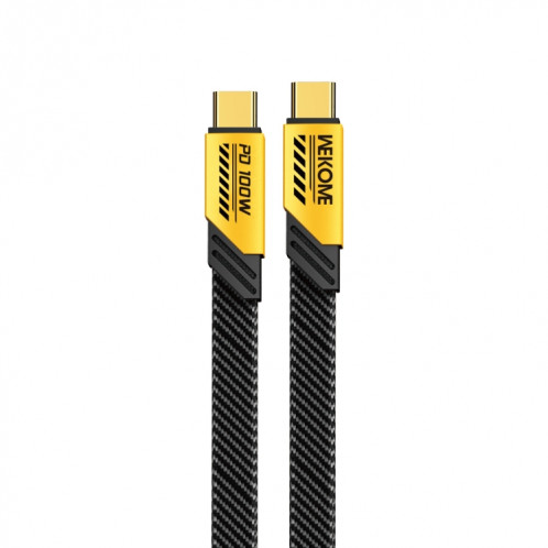 Câble de données à charge rapide WK WDC-192 Mech Series 100 W USB-C/Type-C vers USB-C/Type-C, longueur : 1 m (jaune) SW315Y800-08