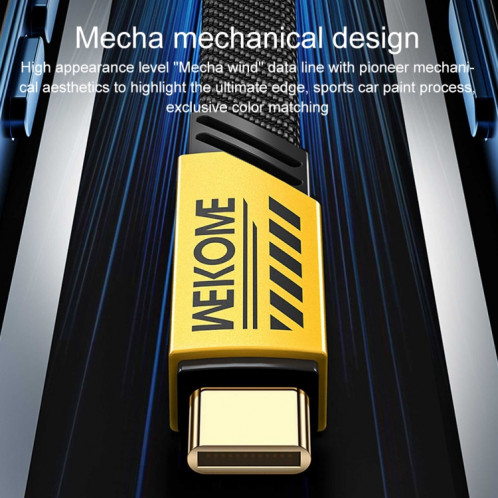 WK WDC-192 Mech Series 100 W USB-C/Type-C vers USB-C/Type-C Câble de données à charge rapide, longueur : 1 m (ternir) SW315Q1010-08