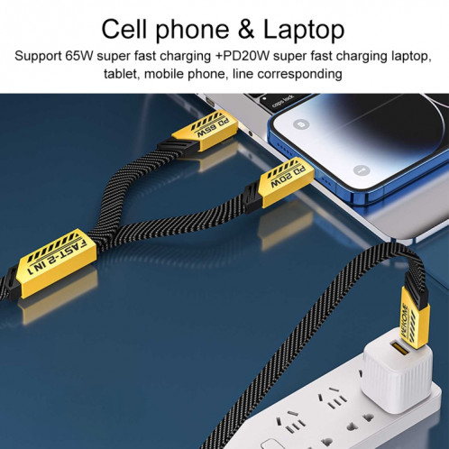 WK WDC-192 Mech Series 100 W USB-C/Type-C vers USB-C/Type-C Câble de données à charge rapide, longueur : 1 m (ternir) SW315Q1010-08