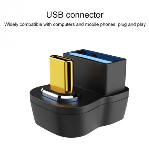 Adaptateur de charge magnétique droit 10 Gbit/s USB femelle vers USB-C/Type-C mâle SH1483989-06