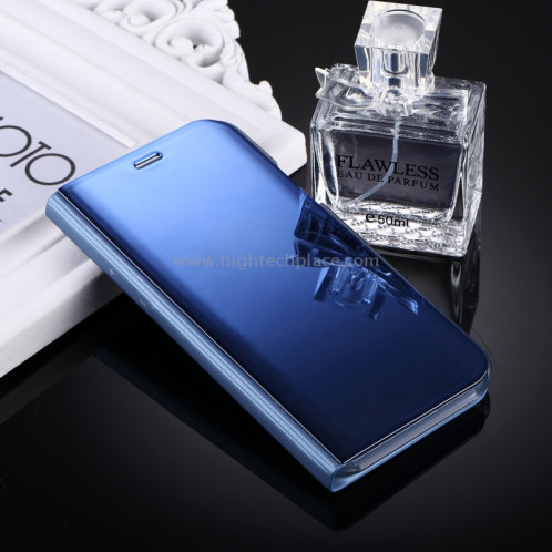 Pour iPhone X Étui à galvanoplastique Horizontal Flip étui en cuir avec support (bleu) SP591L2-06