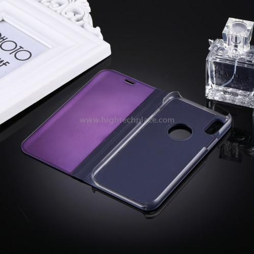 Pour iPhone X Etui à galvanoplastique Horizontal Housse en cuir Flip avec support (Violet) SP591P0-06