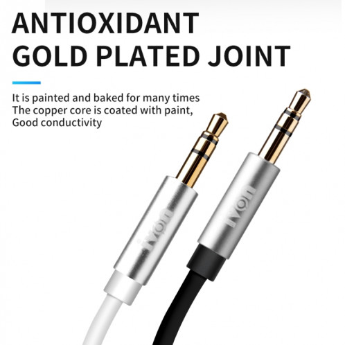 Ivon CA55 3,5 mm mâle au câble audio audio mâle, longueur de câble: 1m (blanc) SI410W1771-08