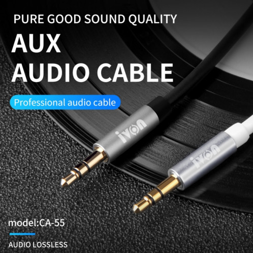 Ivon CA55 3,5 mm mâle au câble audio audio mâle, longueur de câble: 1m (noir) SI410B784-08