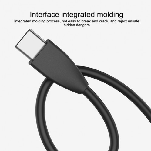 Ivon CA87 USB au câble de données de charge rapide USB-C / TPE-C, longueur de câble: 1m (noir) SI416B884-08