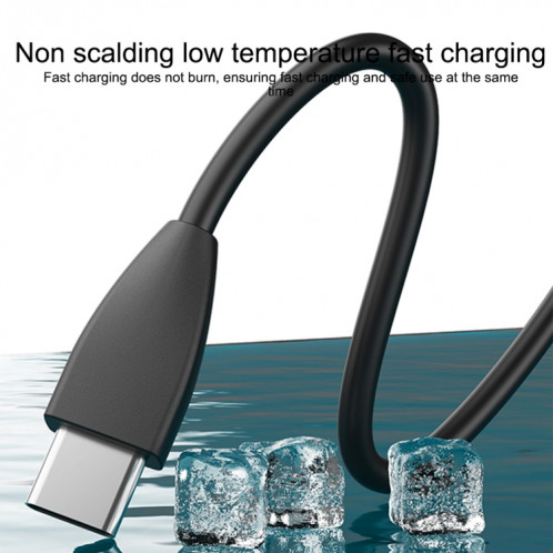 Ivon CA87 USB au câble de données de charge rapide USB-C / TPE-C, longueur de câble: 1m (noir) SI416B884-08