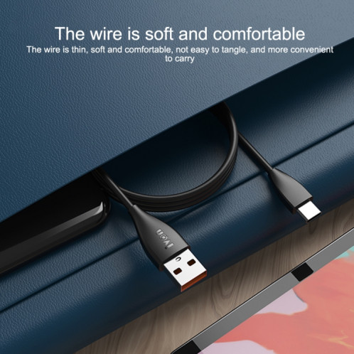 Ivon CA87 USB au câble de données de charge rapide USB-C / TPE-C, longueur de câble: 1m (noir) SI416B884-08