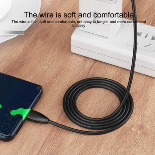 Ivon CA87 USB au câble de données de charge rapide USB-C / TPE-C, longueur de câble: 1m (noir) SI416B884-08