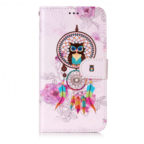 Pour iPhone X / XS Coloré Dream Catcher Hibou Motif Horizontal Flip Case en cuir avec Holder & Card Slots & Portefeuille & Cadre photo SH632B1135-07