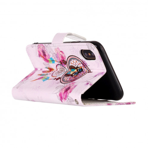 Pour iPhone X / XS Coloré Dream Catcher Hibou Motif Horizontal Flip Case en cuir avec Holder & Card Slots & Portefeuille & Cadre photo SH632B1135-07