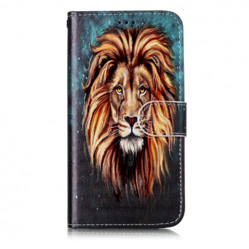 Pour iPhone X / XS Gaufré Lion Motif Horizontal Flip Case en cuir avec Holder & Card Slots & Portefeuille & Cadre photo SH632D300-07
