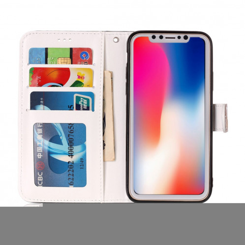 Pour iPhone X / XS Gaufré Lion Motif Horizontal Flip Case en cuir avec Holder & Card Slots & Portefeuille & Cadre photo SH632D300-07