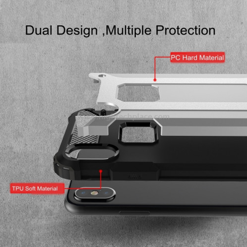 Pour iPhone X Magic Armor TPU + boîtier combiné pour PC (Argent) SP440S4-08