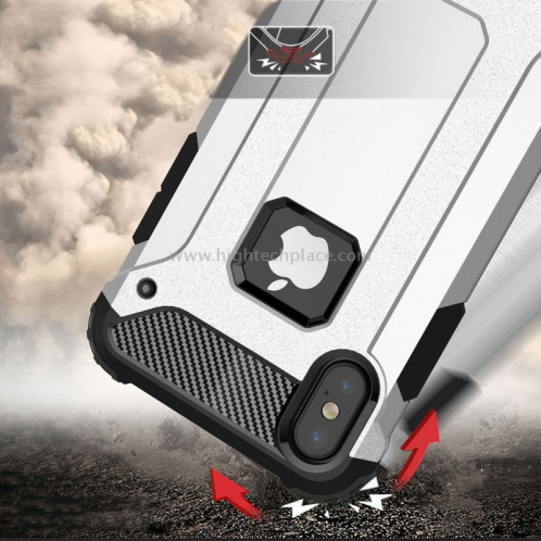 Pour iPhone X Magic Armor TPU + boîtier combiné pour PC (Argent) SP440S4-08