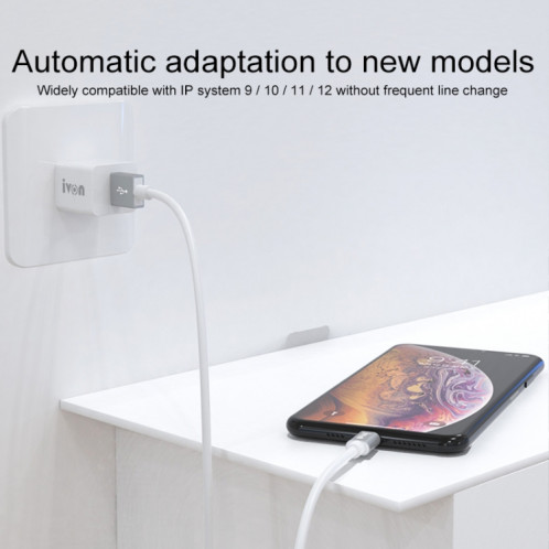 Ivon CA73 2.4A Câble de données de charge rapide de type-C / USB-C, longueur: 2m (noir) SI722B708-07