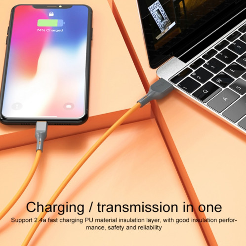 Ivon CA78 2.4A Type-C / USB-C Câble de charge rapide de la charge, Longueur: 1m (noir) SI725B1966-05
