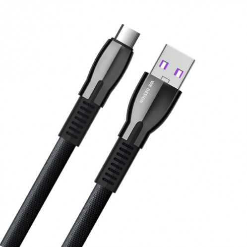 WK WDC-110a 1m 5A Saint Zinc Alloy Series USB vers USB-C / Type-C Câble de chargement de synchronisation de données (noir) SW255B923-08