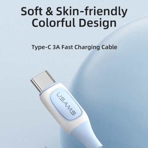 USAMS US-SJ596 Jelly Series Câble de données bicolore USB vers Type-C, longueur du câble : 1 m (violet) SU487P1650-08