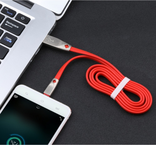 AWEI CL-96 USB vers Micro USB Câble de données portable TPE + alliage d'aluminium, 2A, longueur: 1 m (rouge) SA851R872-05