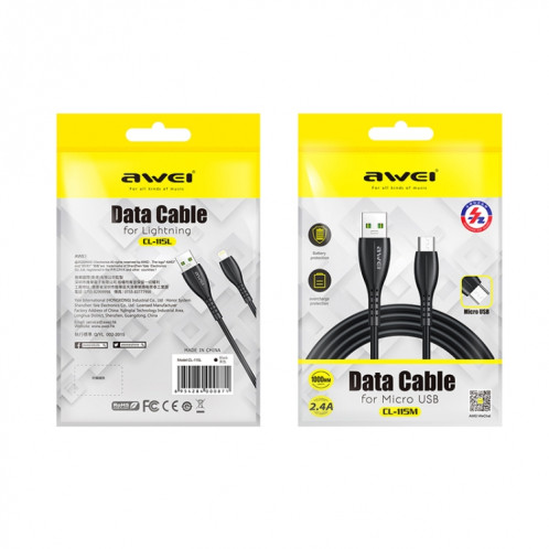 AWEI CL-115T 1M 2.4A USB au câble de charge de type-C / USB-C SA863488-010