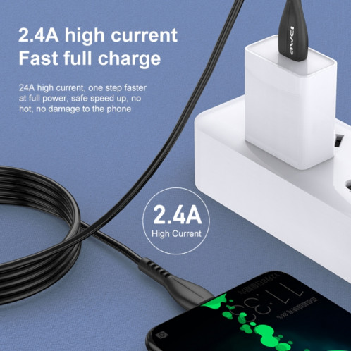AWEI CL-115T 1M 2.4A USB au câble de charge de type-C / USB-C SA863488-010