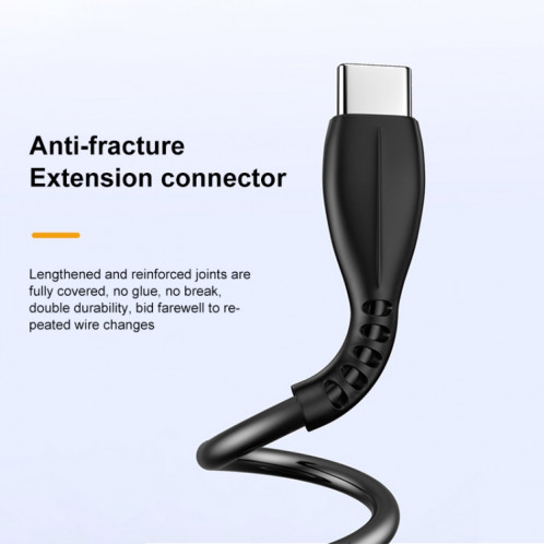 AWEI CL-115T 1M 2.4A USB au câble de charge de type-C / USB-C SA863488-010