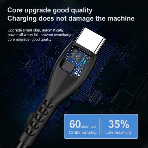 AWEI CL-115T 1M 2.4A USB au câble de charge de type-C / USB-C SA863488-010