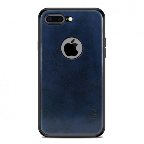 Housse de protection arrière en cuir MOFI antichoc PC + TPU + PU pour iPhone 7 Plus (bleue) SM089L1127-010