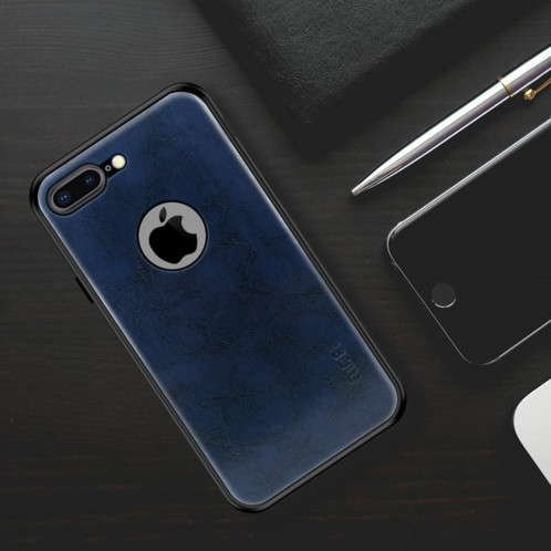 Housse de protection arrière en cuir MOFI antichoc PC + TPU + PU pour iPhone 7 Plus (bleue) SM089L1127-010