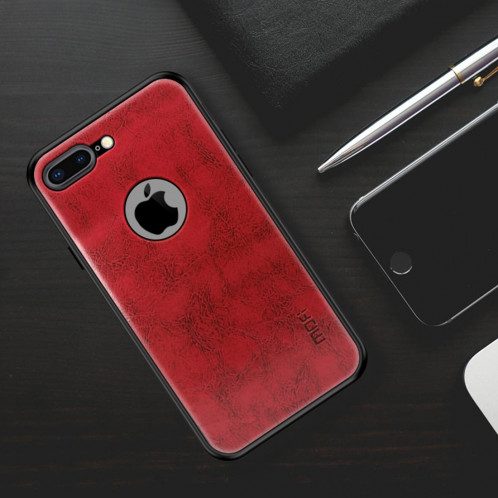 Housse de protection arrière en cuir pour PC + TPU + PU MOFI pour iPhone 7 Plus (rouge) SM089R848-010