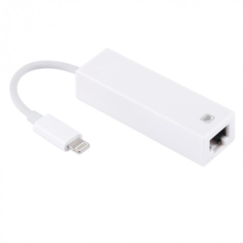 NK107A1 Câble adaptateur réseau LAN Ethernet 8 broches vers RJ45, longueur totale: 16 cm, NK107A1 Câble adaptateur réseau Ethernet LAN 8 broches vers RJ45 pour iPhone/iPad, longueur totale : 16 cm (blanc) SH090W1746-07