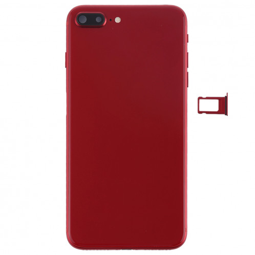 Couvercle de la batterie avec touches latérales et vibrateur et haut-parleur fort et bouton d'alimentation + bouton de volume Câble et plateau de carte pour iPhone 8 Plus (rouge) SH24RL1466-07