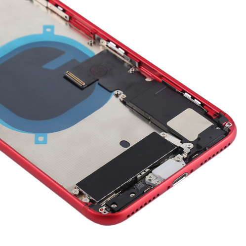 Couvercle de la batterie avec touches latérales et vibrateur et haut-parleur fort et bouton d'alimentation + bouton de volume Câble et plateau de carte pour iPhone 8 Plus (rouge) SH24RL1466-07