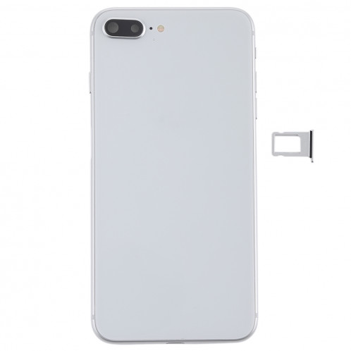 Couvercle de la batterie avec touches latérales et vibreur et haut-parleur fort et bouton d'alimentation + bouton de volume Câble et plateau de carte pour iPhone 8 Plus (Argent) SH24SL514-07