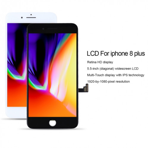 Écran LCD d'origine et numériseur complet pour iPhone 8 Plus (blanc) SH224W1568-015