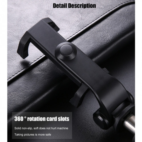 Trépied Selfie Stick à distance à obturateur Bluetooth pliable 2 en 1 pour iPhone et téléphones Android (noir) SH351B1938-014