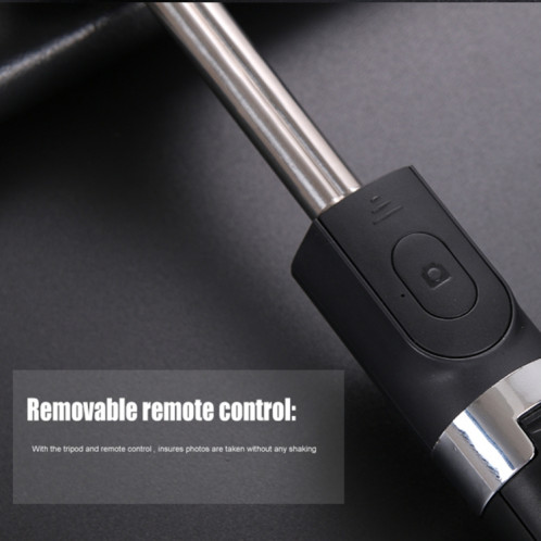 Trépied Selfie Stick à distance à obturateur Bluetooth pliable 2 en 1 pour iPhone et téléphones Android (noir) SH351B1938-014