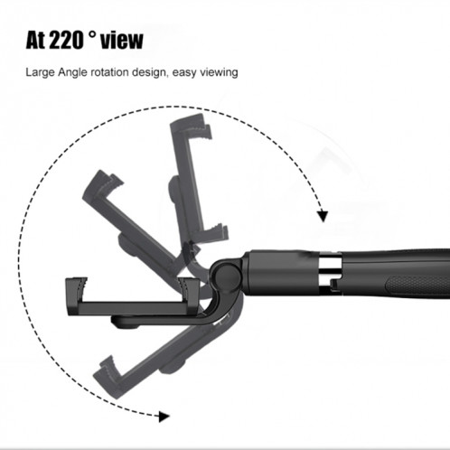Trépied Selfie Stick à distance à obturateur Bluetooth pliable 2 en 1 pour iPhone et téléphones Android (noir) SH351B1938-014