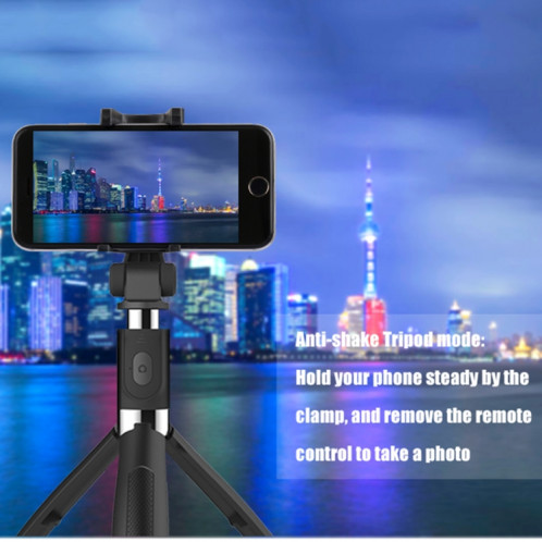 Trépied Selfie Stick à distance à obturateur Bluetooth pliable 2 en 1 pour téléphones iPhone et Android (rouge) SH351R36-014