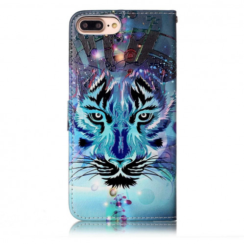 Pour iPhone 8 Plus et 7 Plus Motif Loup Embossé Motif Éléphant Horizontal Étui en cuir Flip avec porte-cartes et fentes pour cartes et porte-monnaie et cadre photo SH204A1660-07