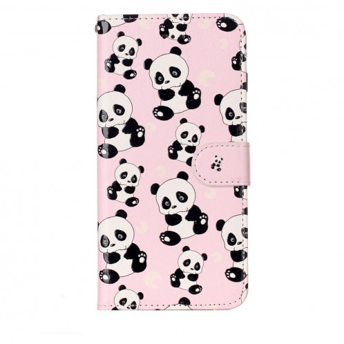 Pour iPhone 8 Plus et 7 Plus Panda gaufré Housse en cuir à rabat horizontale avec porte-cartes et fentes pour cartes et porte-monnaie et cadre photo SH204D1994-07