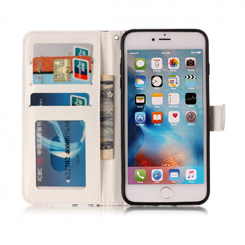 Pour iPhone 8 Plus et 7 Plus Color Dream Catcher Hibou Motif Éléphant Modèle Horizontal Étui en cuir Flip avec porte-cartes et fentes pour cartes et porte-monnaie et cadre photo SH204E1304-07