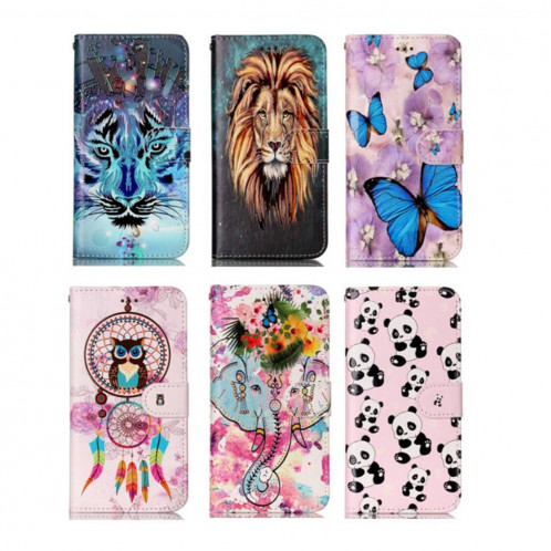 Pour iPhone 8 Plus et 7 Plus Motif Loup Embossé Motif Éléphant Horizontal Étui en cuir Flip avec porte-cartes et fentes pour cartes et porte-monnaie et cadre photo SH204A1660-07